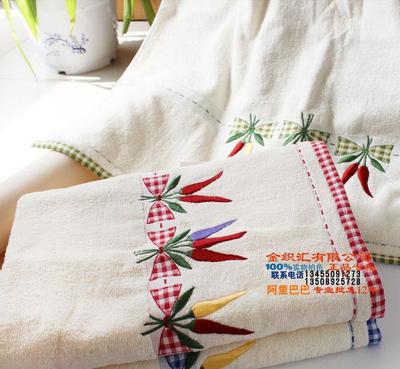 金號專柜 提緞繡浴巾 純棉小辣椒浴巾 RC118H